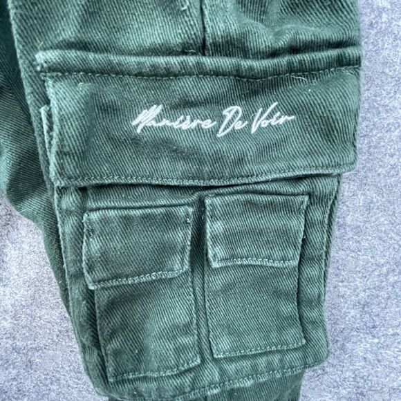 Maniere De Voir Jeans Mens Medium Green Cargo Pants Drawstring Outdoors Earthy - Picture 2 of 10